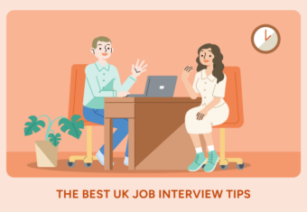 An image of an interviewer and candidate to illustrate the UK job interview tips concept.