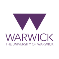 The purple-and-white logo of the University of Warwick, which is based in Warwick, England, United Kingdom.