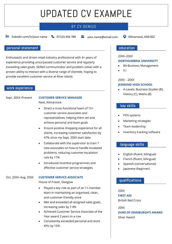 A green CV that has been updated by its writer so that they can apply for new job opportunities.