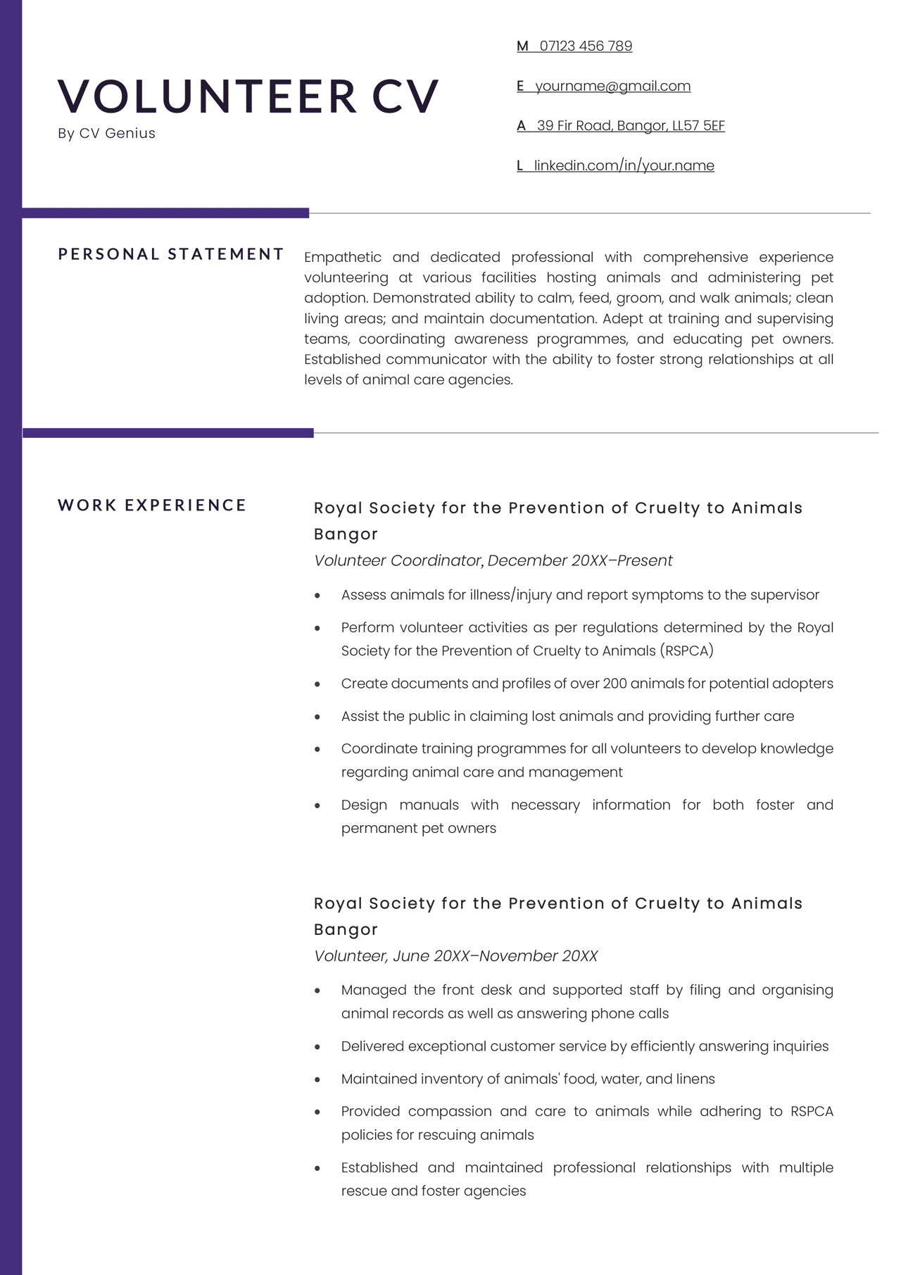 school volunteer work on resume