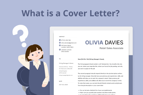 A person's hand holding a cover letter